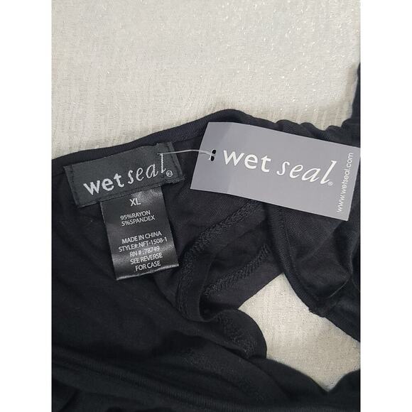 Wet Seal Y2K women's flowy witchy top black NWT Size XL fairy whimsigoth - Picture 3 of 6